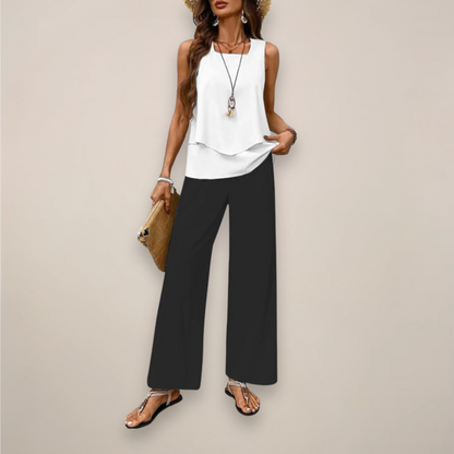 Ella Women's Wide-Leg Set | Printed Spring Style 6