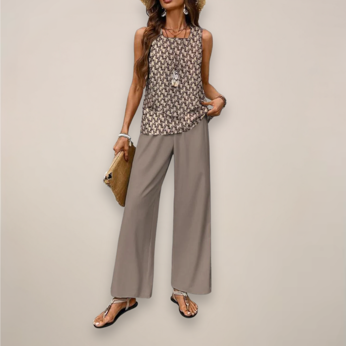 Ella Women's Wide-Leg Set | Printed Spring Style 7