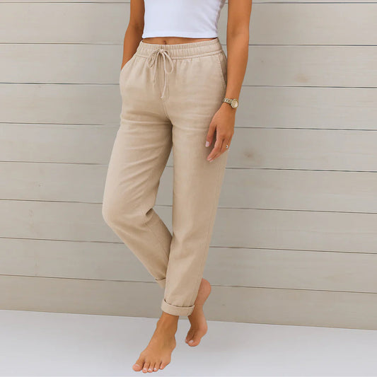Ellaine Women's Trousers | Breathable Linen Stretch, Flattering Fit 0