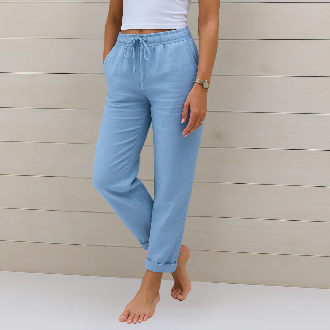 Ellaine Women's Trousers | Breathable Linen Stretch, Flattering Fit 2