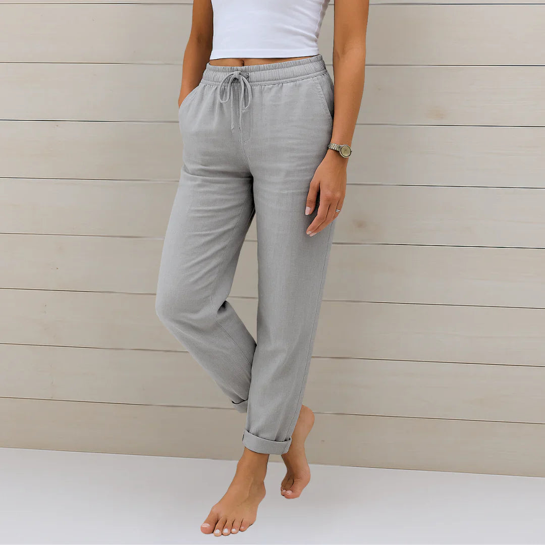 Ellaine Women's Trousers | Breathable Linen Stretch, Flattering Fit 4