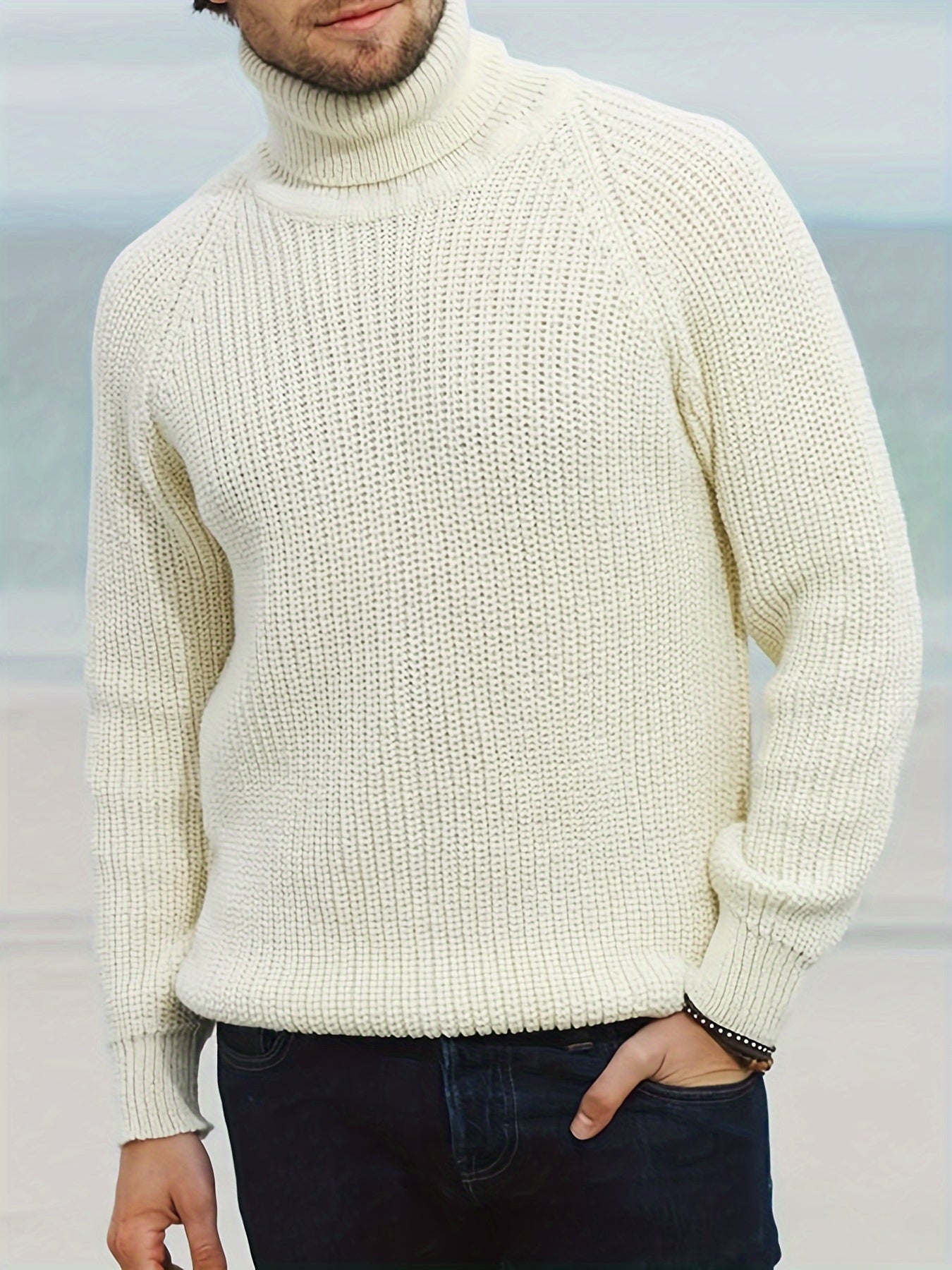 Elliot Men's Winter Sweater | Ribbed High Neck Design 1