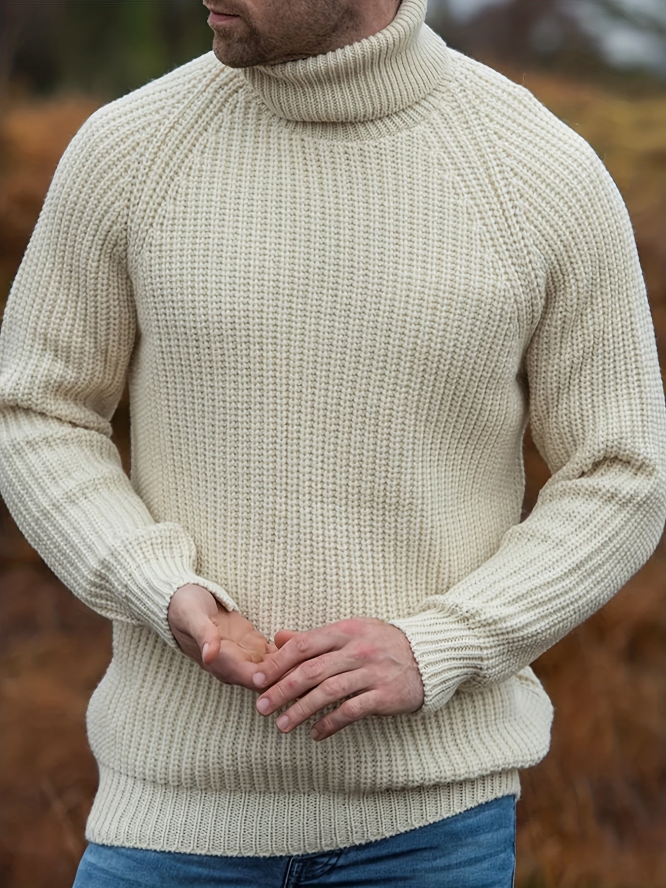 Elliot Men's Winter Sweater | Ribbed High Neck Design 3