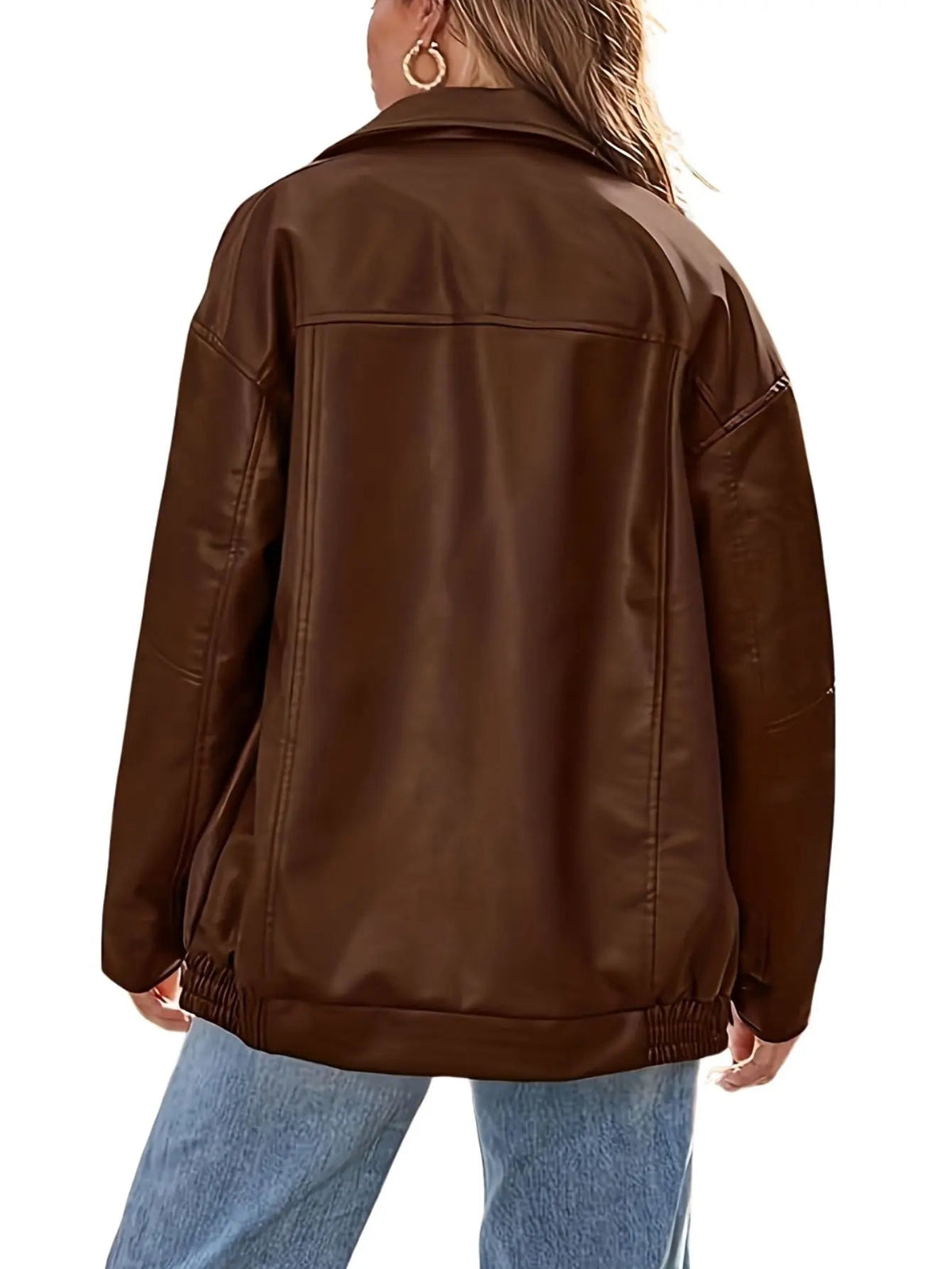 Eloise Women's Leather Jacket | Oversized Bomber, Classic Style 3