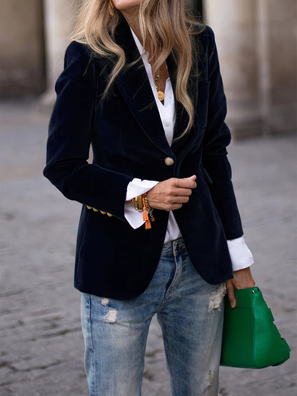 Elysia Women's Black Blazer | Tailored Fit, Single-Button Design 3