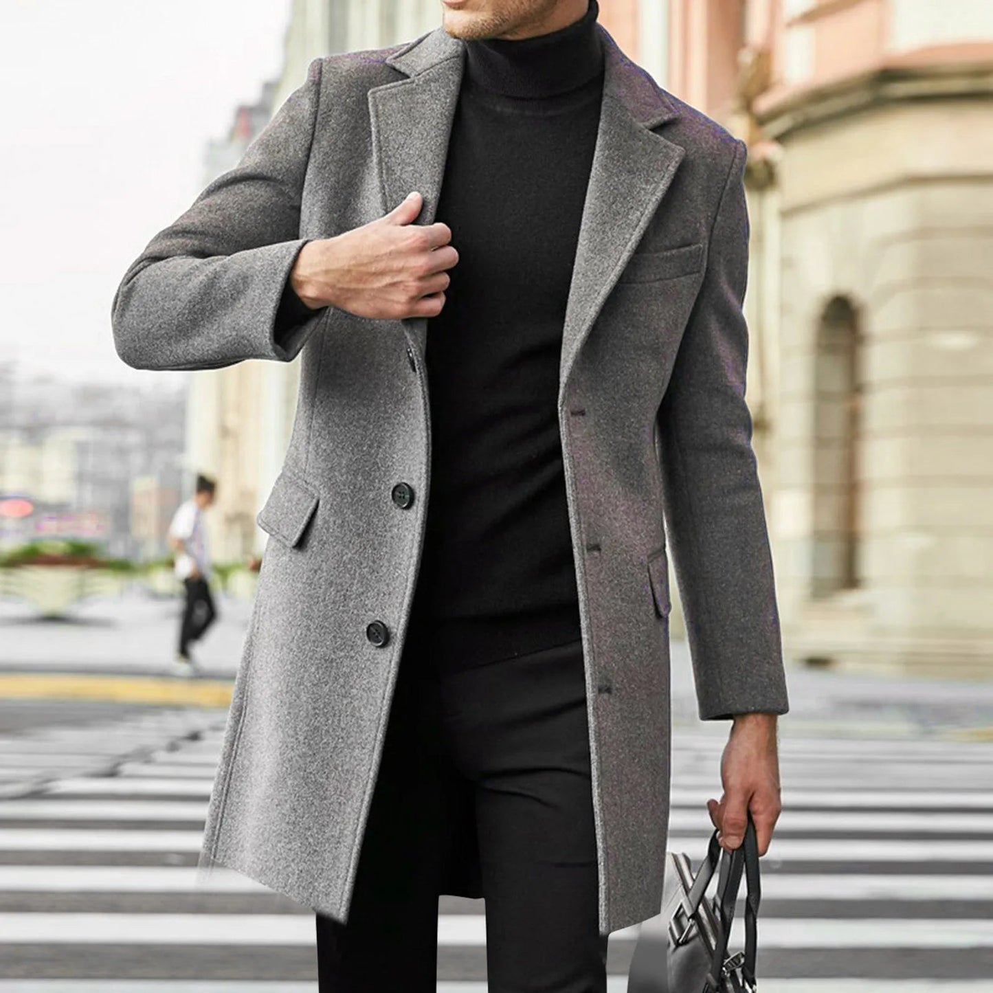 Evan Men's Overcoat | Wool-Blend, Elegant Winter Style 1