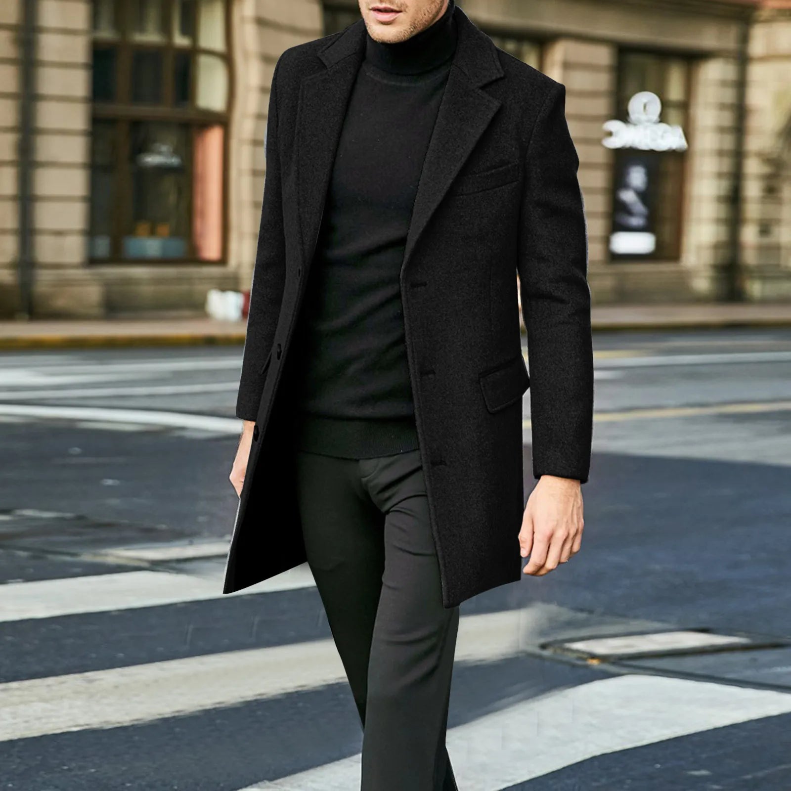 Evan Men's Overcoat | Wool-Blend, Elegant Winter Style 2