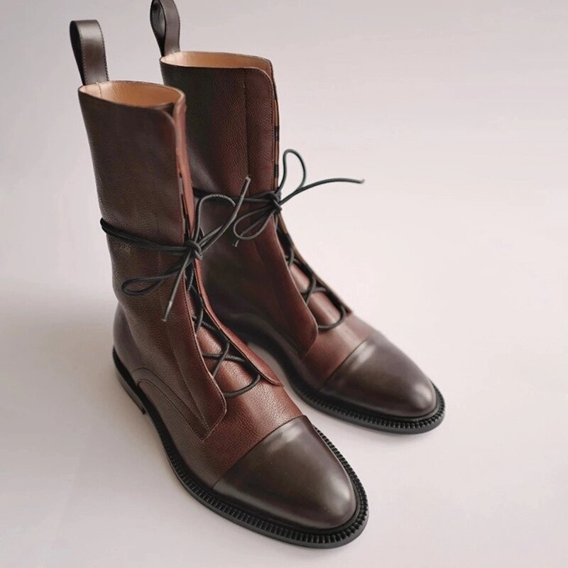 Evelyn Women's Black Ankle Boots | Premium Leather, Lace-Up Design 3