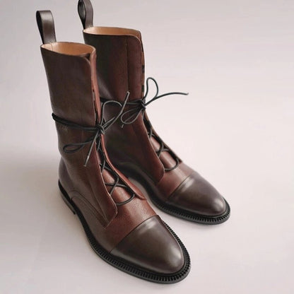 Evelyn Women's Black Ankle Boots | Premium Leather, Lace-Up Design 3