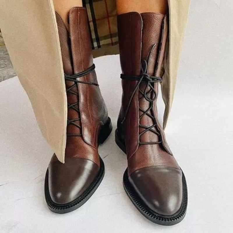 Evelyn Women's Black Ankle Boots | Premium Leather, Lace-Up Design 4
