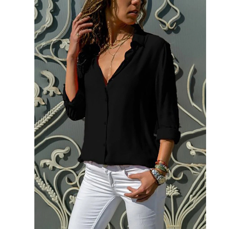 Evelyn Women's Blouse | Modern Long Sleeve, Versatile White Top 5
