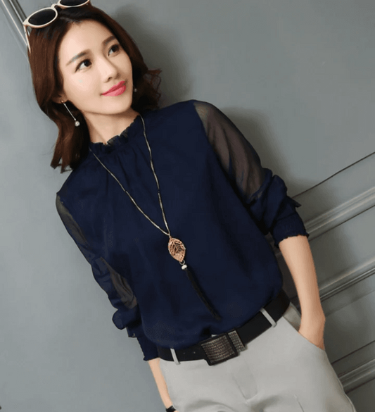 Evelyn Women's Blouse | Puff Sleeve, Elegant Style 0