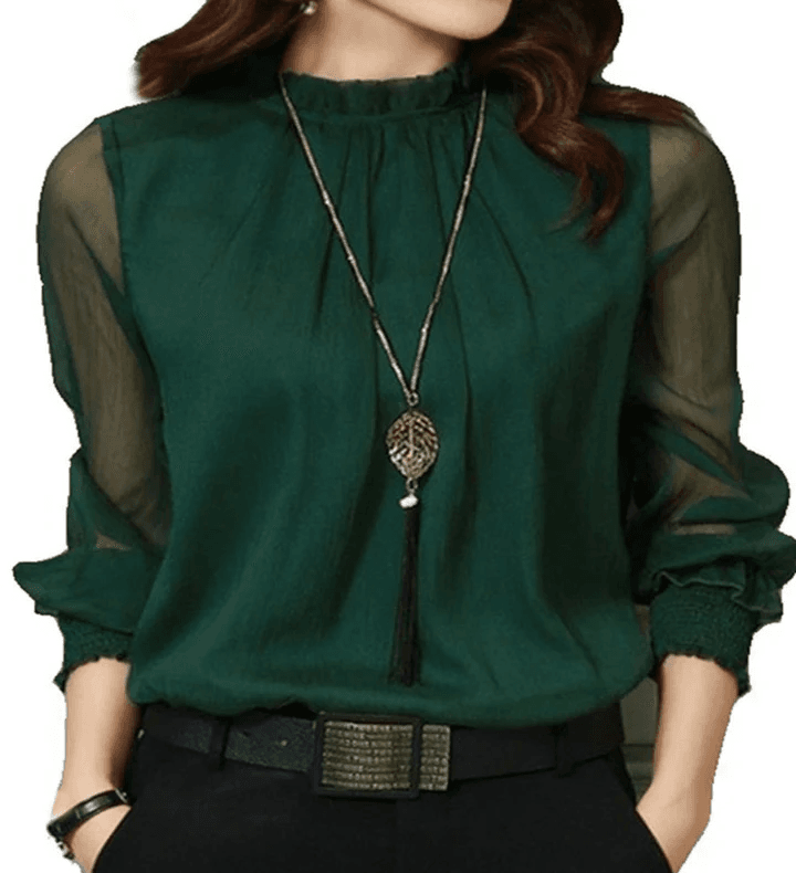Evelyn Women's Blouse | Puff Sleeve, Elegant Style 2