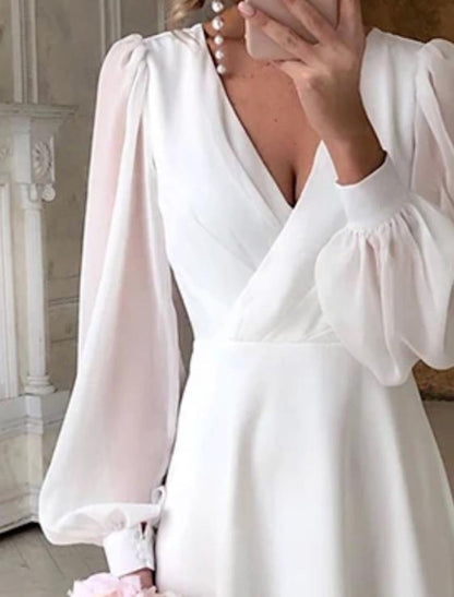 Evelyn Women's Cocktail Dress | Chiffon Sleeves, Elegant Midi 1