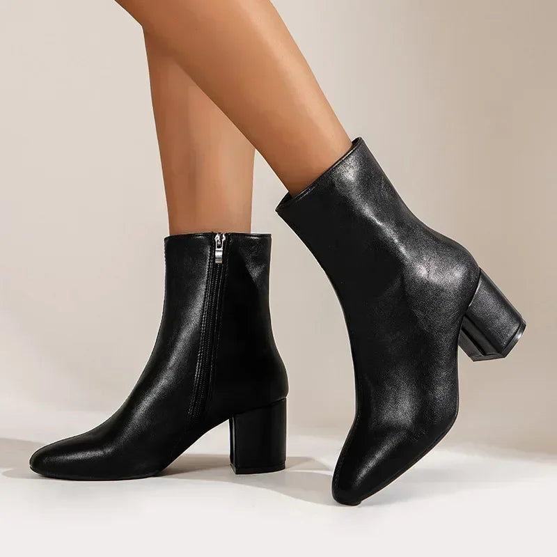 Evelyn Women's Heeled Boots | Chic Side Zipper Design 0
