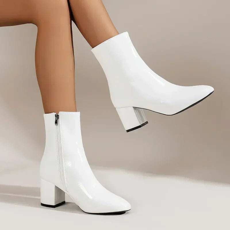 Evelyn Women's Heeled Boots | Chic Side Zipper Design 1