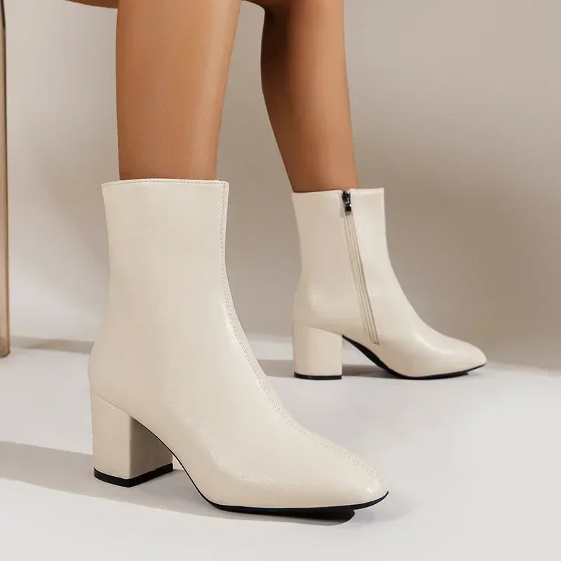 Evelyn Women's Heeled Boots | Chic Side Zipper Design 2