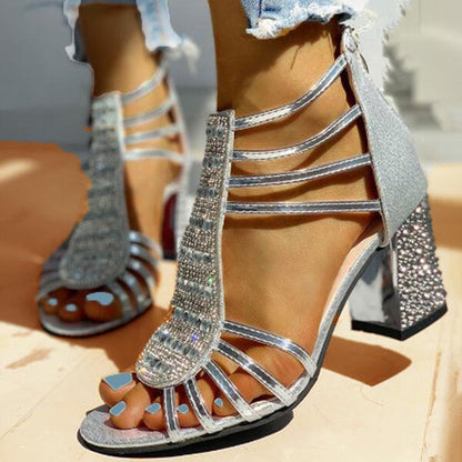 Evelyn Women's Heels | Strappy Block Design, Elegant Summer Style 4