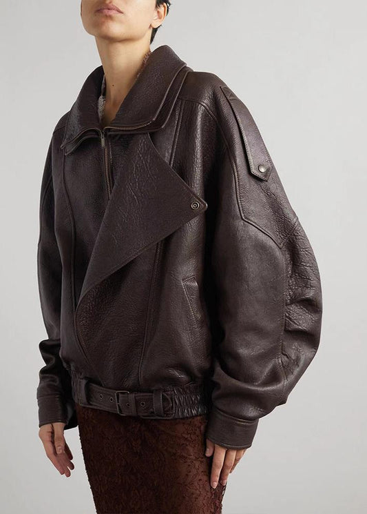 Evelyn Women's Leather Jacket | Oversized Bomber, Vintage Style 1
