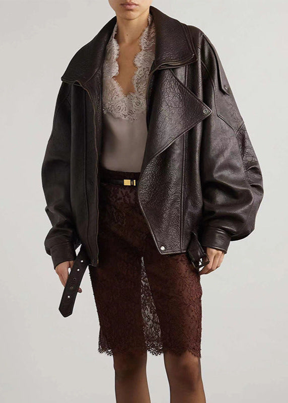 Evelyn Women's Leather Jacket | Oversized Bomber, Vintage Style 2