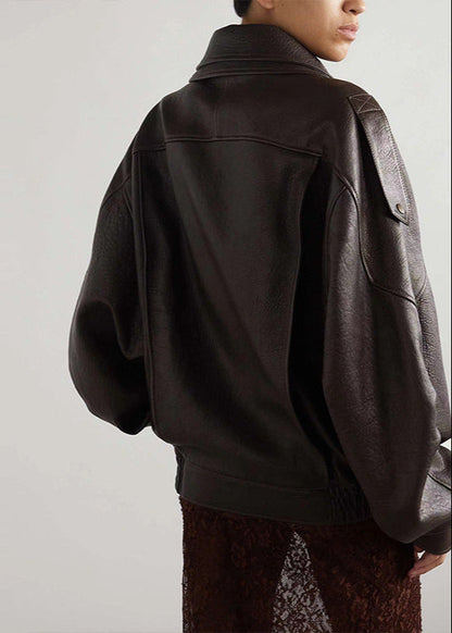 Evelyn Women's Leather Jacket | Oversized Bomber, Vintage Style 3