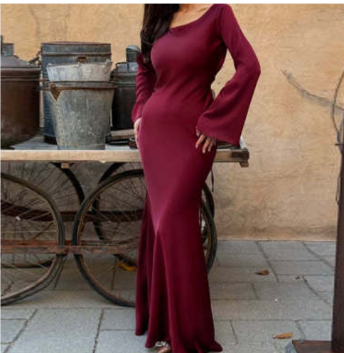 Evelyn Women's Maxi Dress | Elegant Long Sleeve Design 2