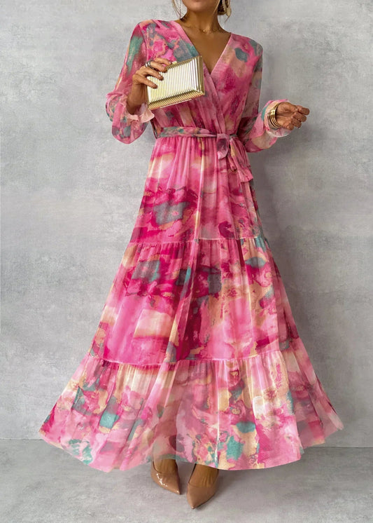 Evelyn Women's Maxi Dress | Floral Print, Long Sleeve Summer Dress 1