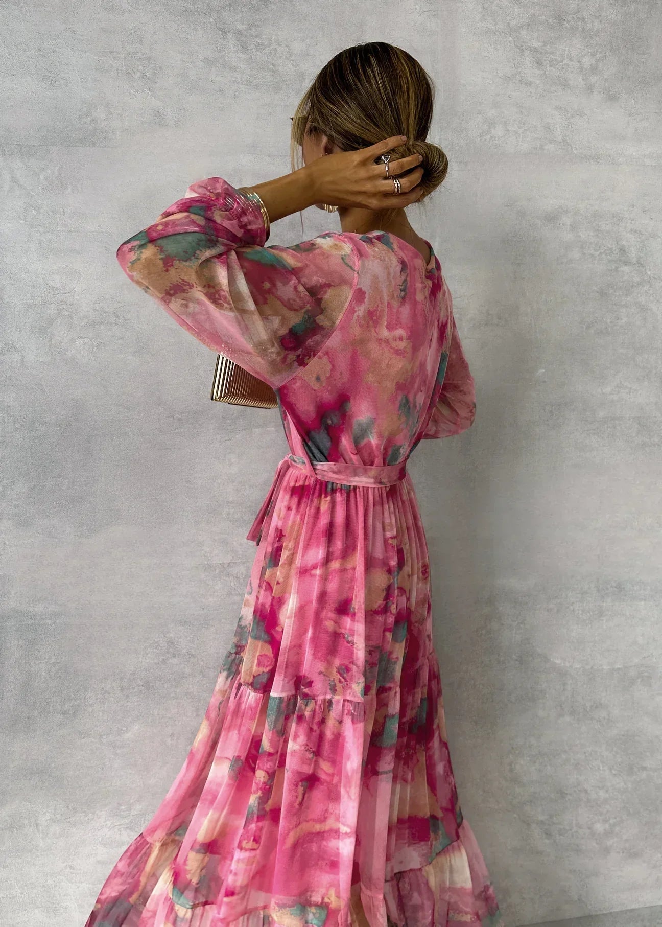 Evelyn Women's Maxi Dress | Floral Print, Long Sleeve Summer Dress 2