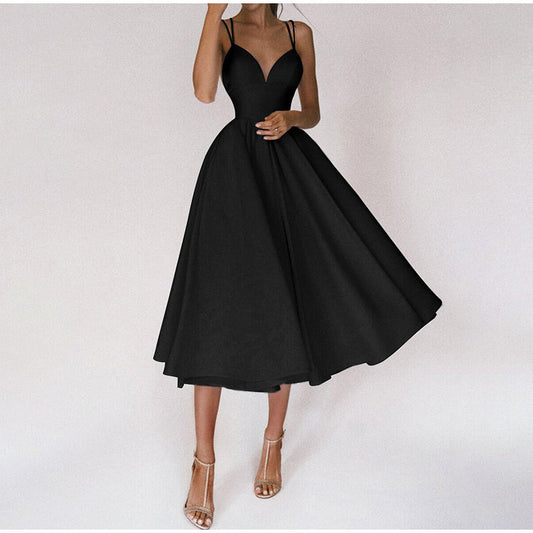 Evelyn Women's Midi Dress | Elegant V-Neck Formal Cocktail Dress 1