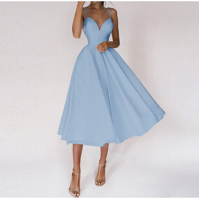 Evelyn Women's Midi Dress | Elegant V-Neck Formal Cocktail Dress 2