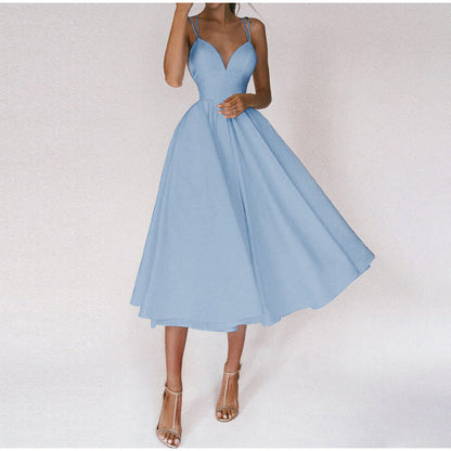 Evelyn Women's Midi Dress | Elegant V-Neck Formal Cocktail Dress 2
