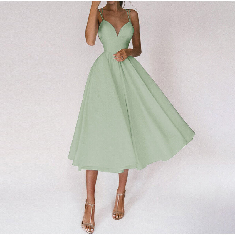 Evelyn Women's Midi Dress | Elegant V-Neck Formal Cocktail Dress 3