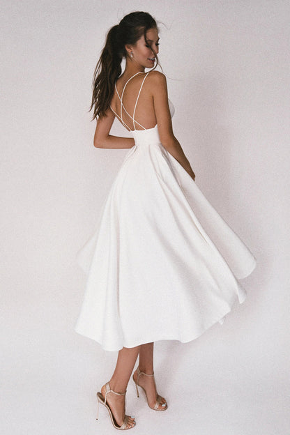 Evelyn Women's Midi Dress | Elegant V-Neck Formal Cocktail Dress 6