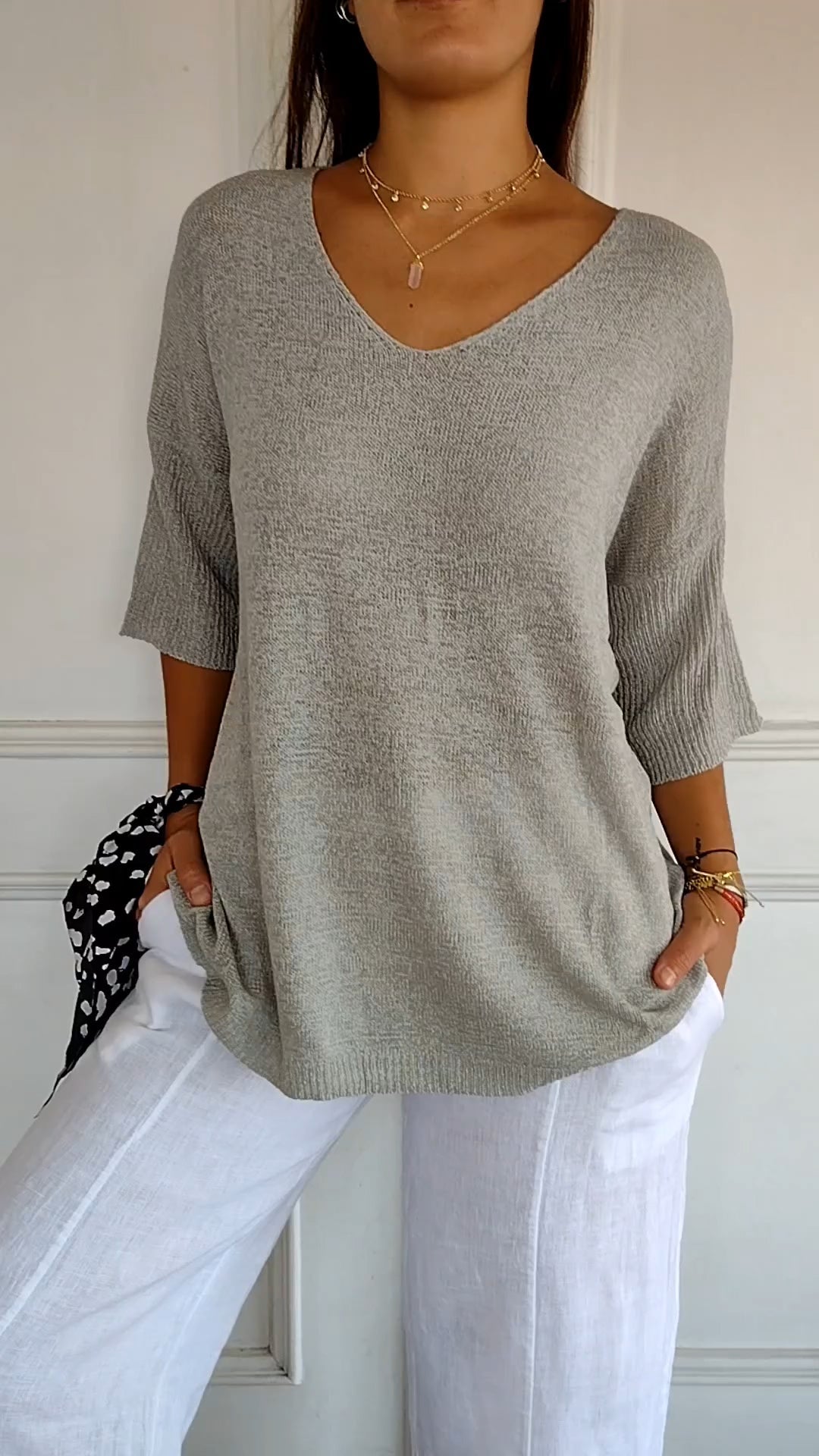 Evelyn Women's Pullover Top | Relaxed Fit V-Neck, Casual Style 6