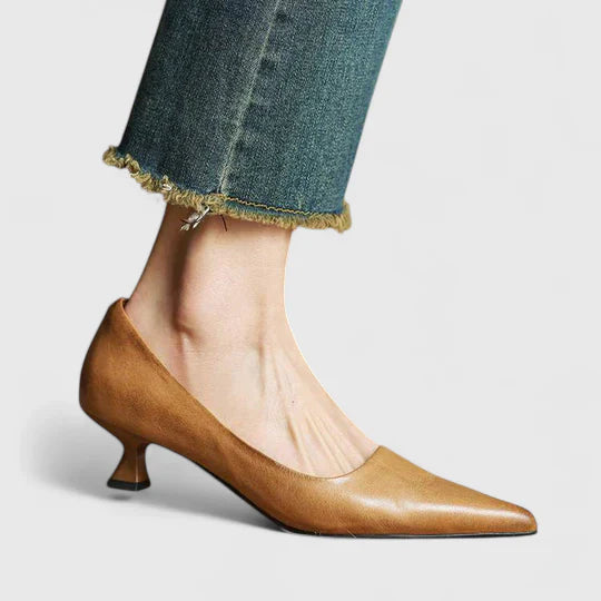 Evelyn Women's Pumps | Classic Pointed Toe, Low Heel Design 7