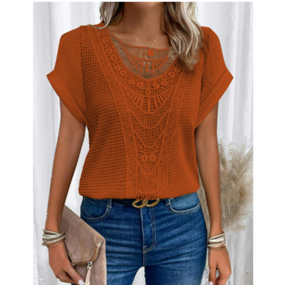 Evelyn Women's Short Sleeve Top | High-Quality Fabric, Casual 2