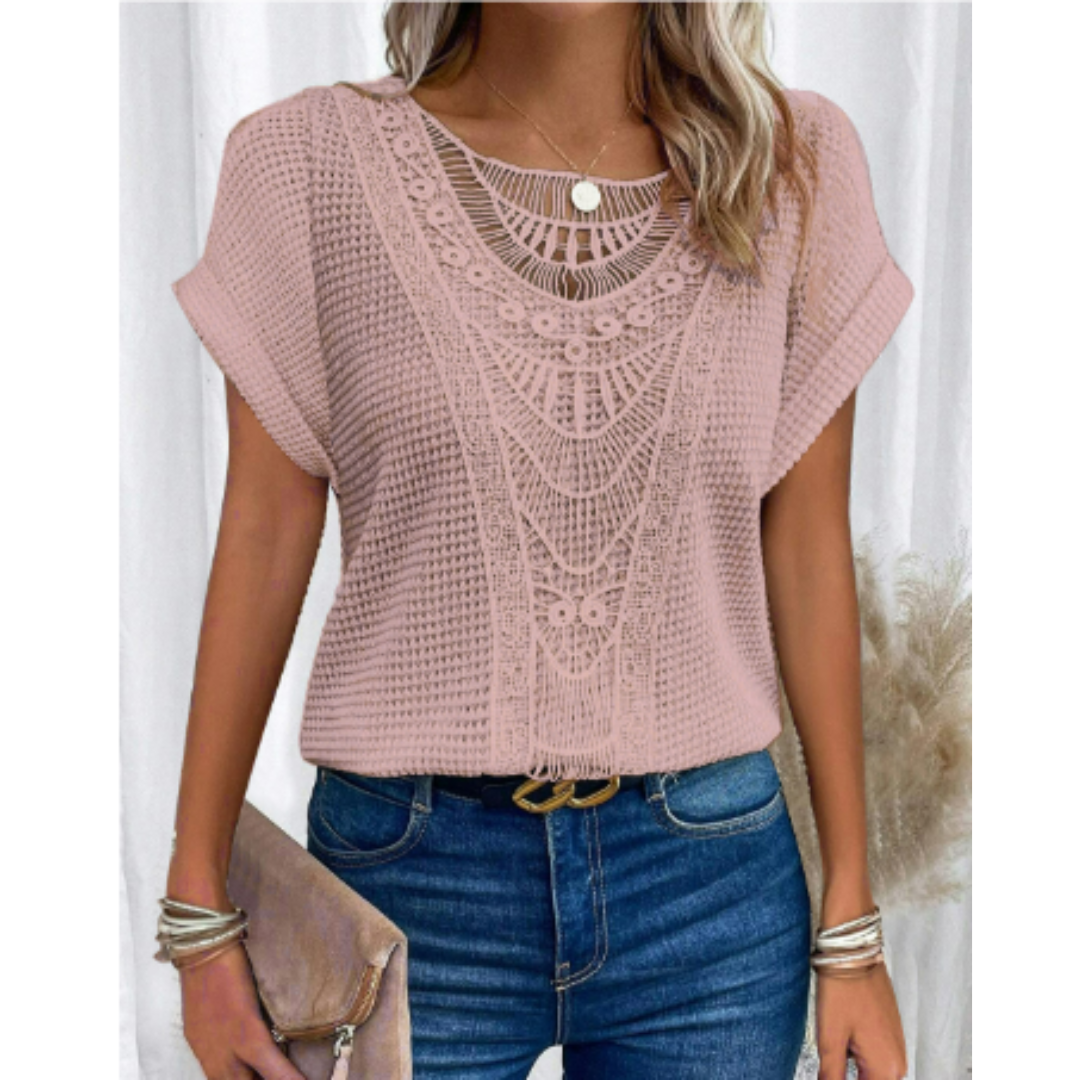 Evelyn Women's Short Sleeve Top | High-Quality Fabric, Casual 4