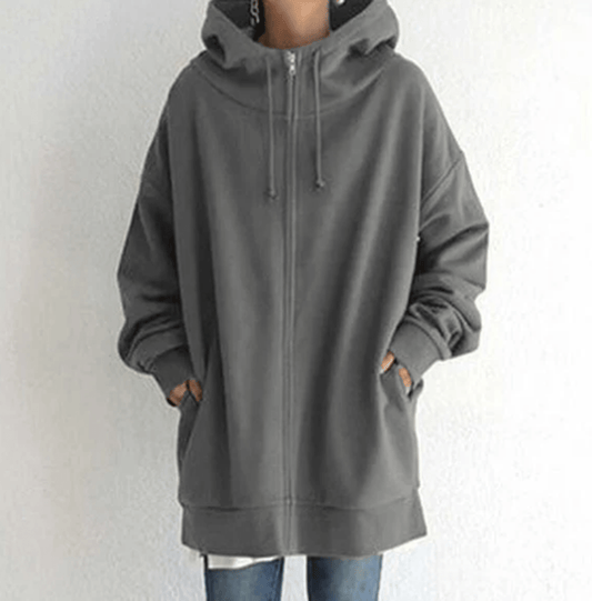 Evelyn Women's Zip-Up Hoodie | Relaxed Fit, Casual Style 0