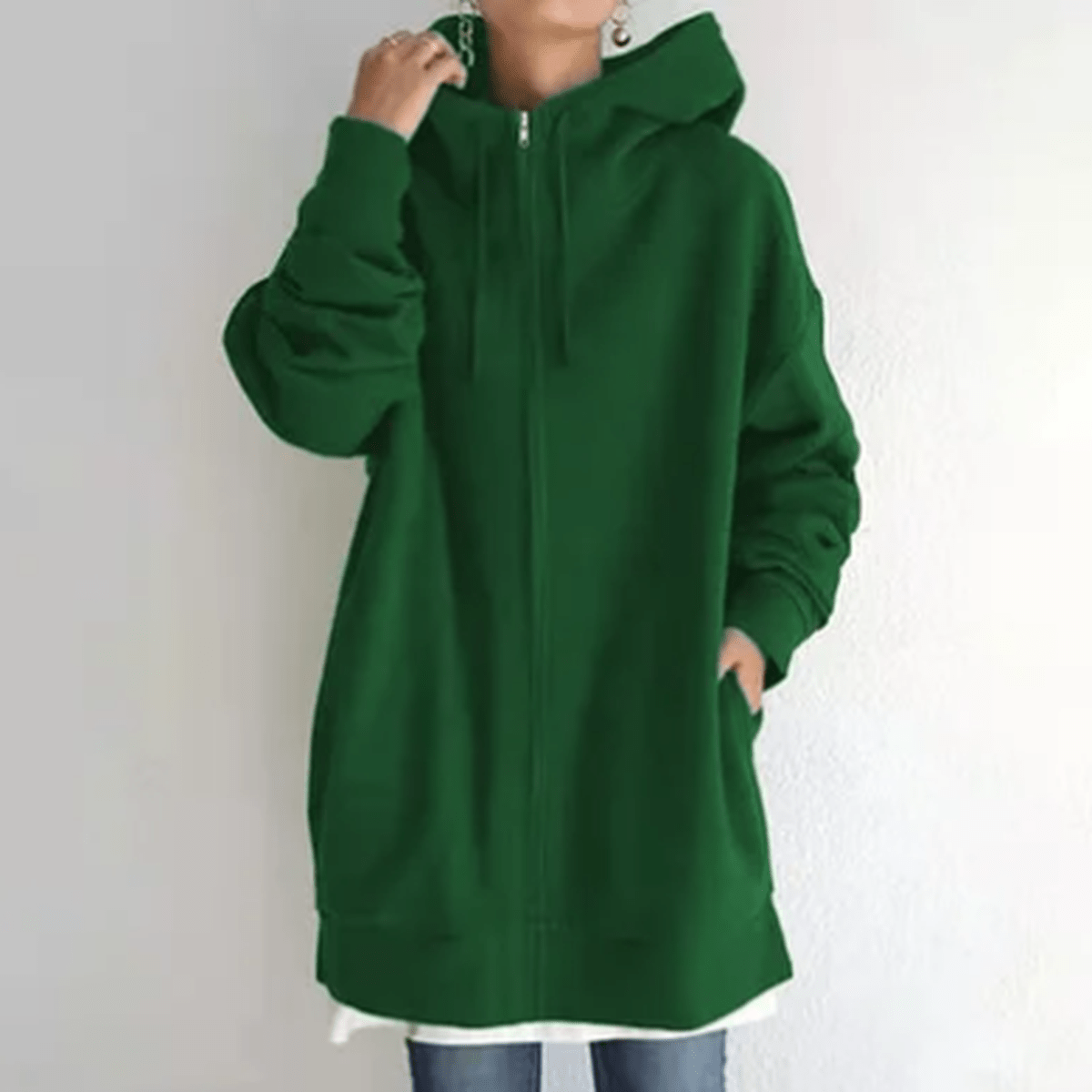 Evelyn Women's Zip-Up Hoodie | Relaxed Fit, Casual Style 3