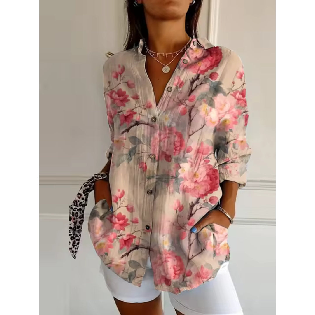 Fina Women's Blouse | Floral Print, Classic Design 0