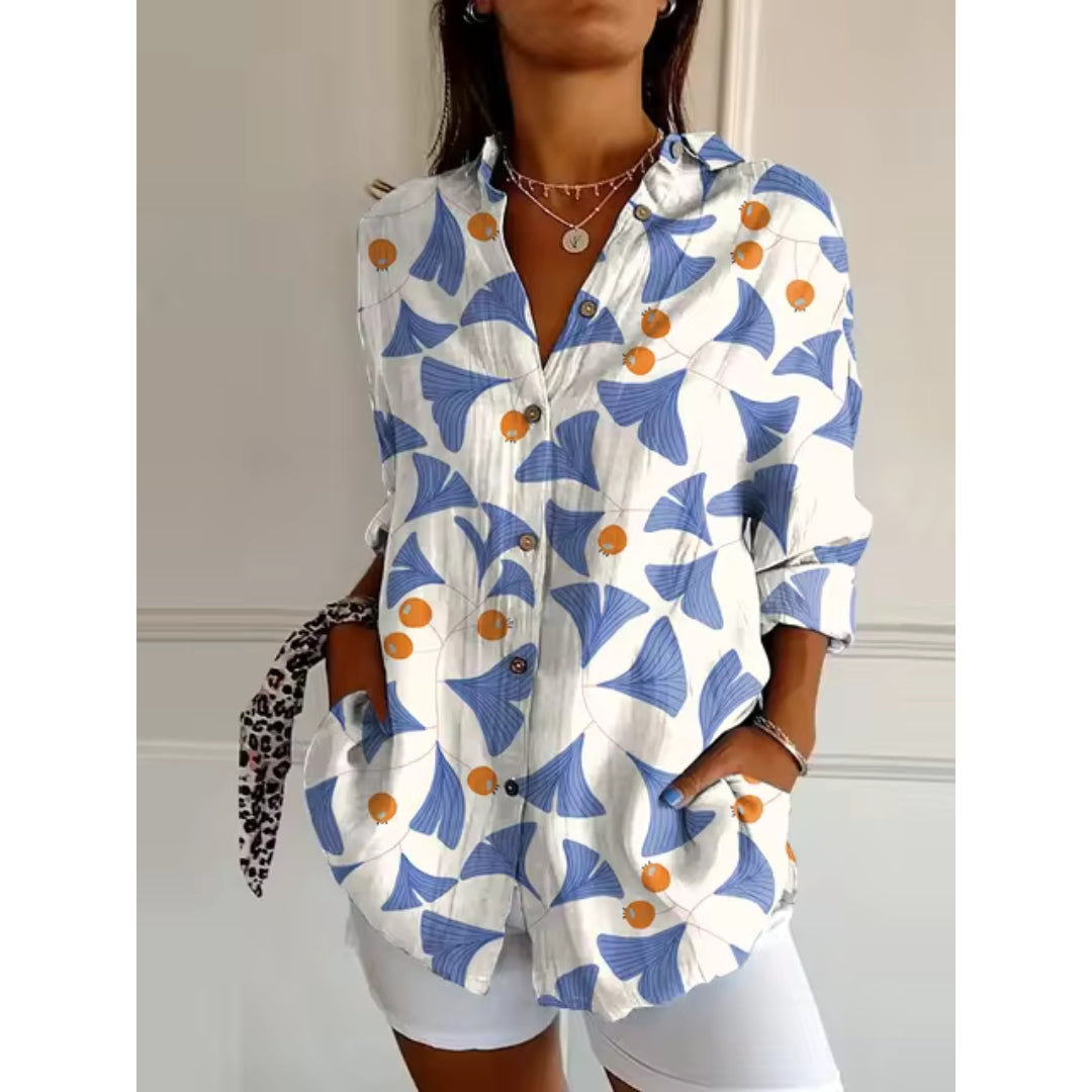 Fina Women's Blouse | Floral Print, Classic Design 2