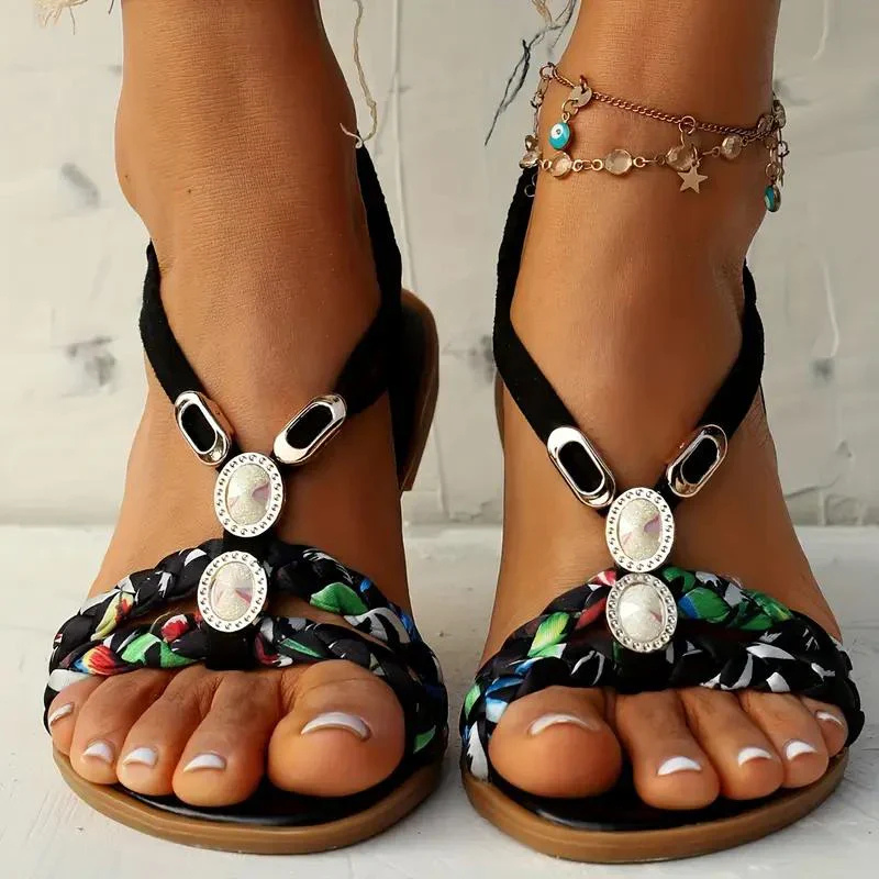 Fina Women's Flat Sandals | Beaded Slingback Design 6