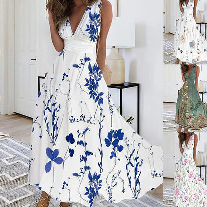 Fina Women's Maxi Dress | Airy Floral Design, Summer Elegance 3