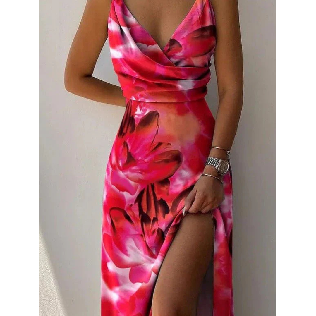 Fina Women's Maxi Dress | Floral Wrap Design, Everyday Elegance 0
