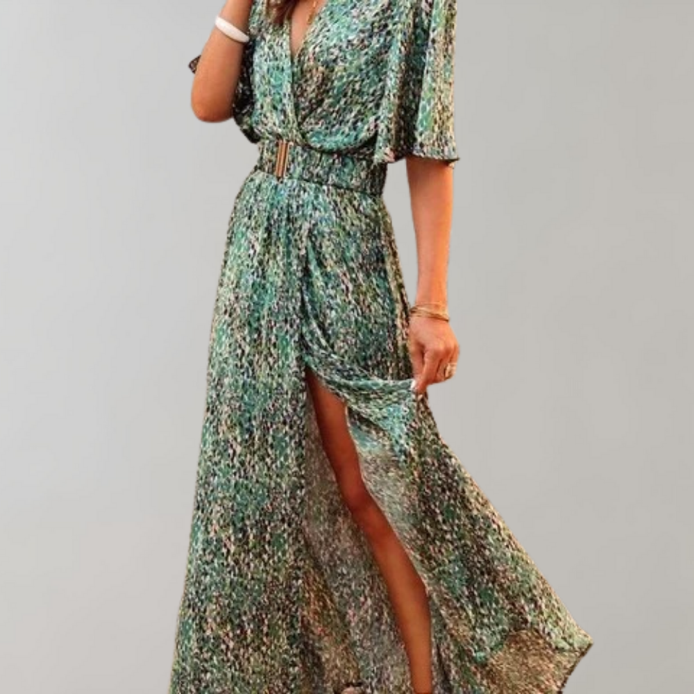 Fina Women's Maxi Dress | Wrap Neck Design, Perfect for Summer 2