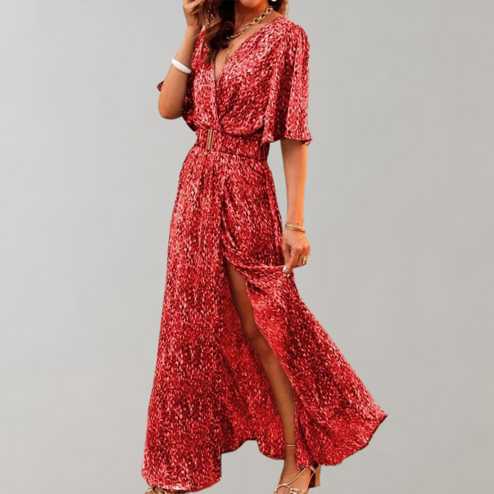 Fina Women's Maxi Dress | Wrap Neck Design, Perfect for Summer 3