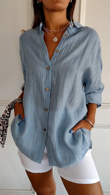 Fina Women's Shirt | Classic Fit White Blouse, Versatile Style 0