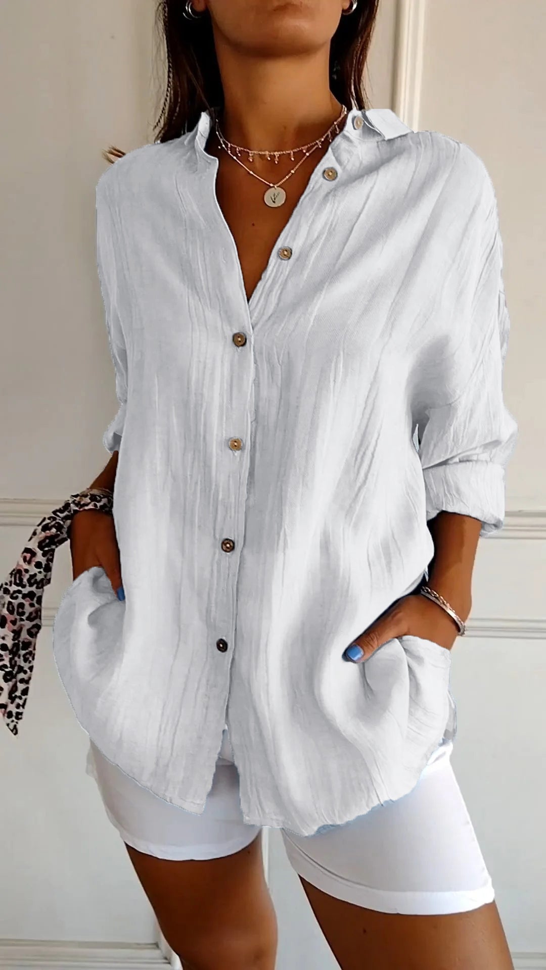Fina Women's Shirt | Classic Fit White Blouse, Versatile Style 10