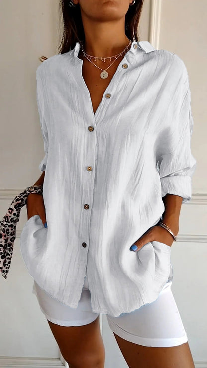 Fina Women's Shirt | Classic Fit White Blouse, Versatile Style 10