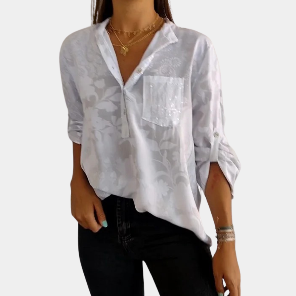 Fiona Women's Button Down Shirt | Floral Print, Summer Style 2